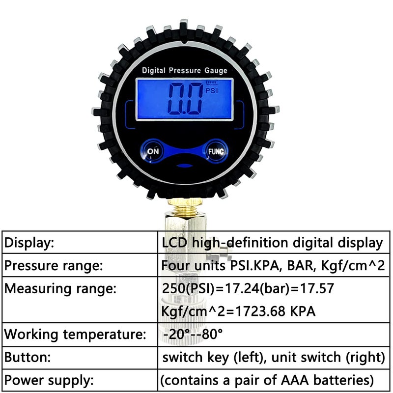 ZKTOOL LCD Digital Compression Tester Automotive,Digital Compression Gauge 250 PSI,Automotive Engine Compression Tester Adapter Kit,Engine Cylinder Compression Tester Kit - Image 2
